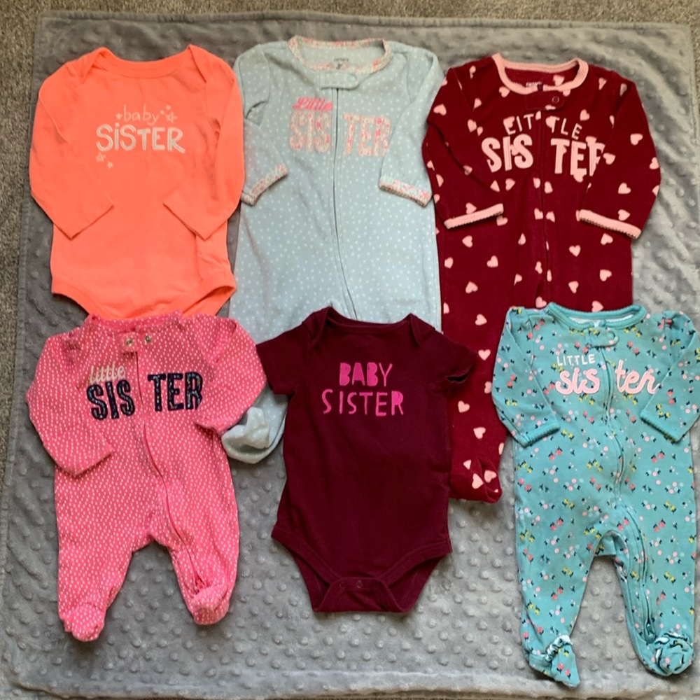 Baby sister bundle onsies and sleepers